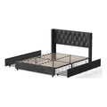 Velvet 4-Drawer Full Size Platform Bed in Black Y32782