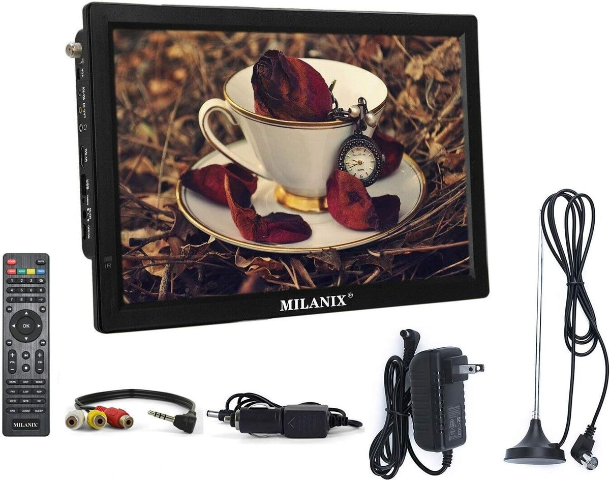 14.1 Portable Widescreen LED TV with HDMI, USB/SD Card Slot, and Remote Control P1195