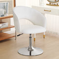 White Faux PU Upholstered Swivel Accent Chair E820
