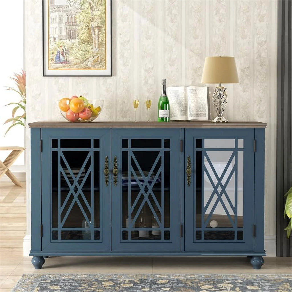 Vintage Wood Kitchen Accent Buffet Sideboard Cabinet O237