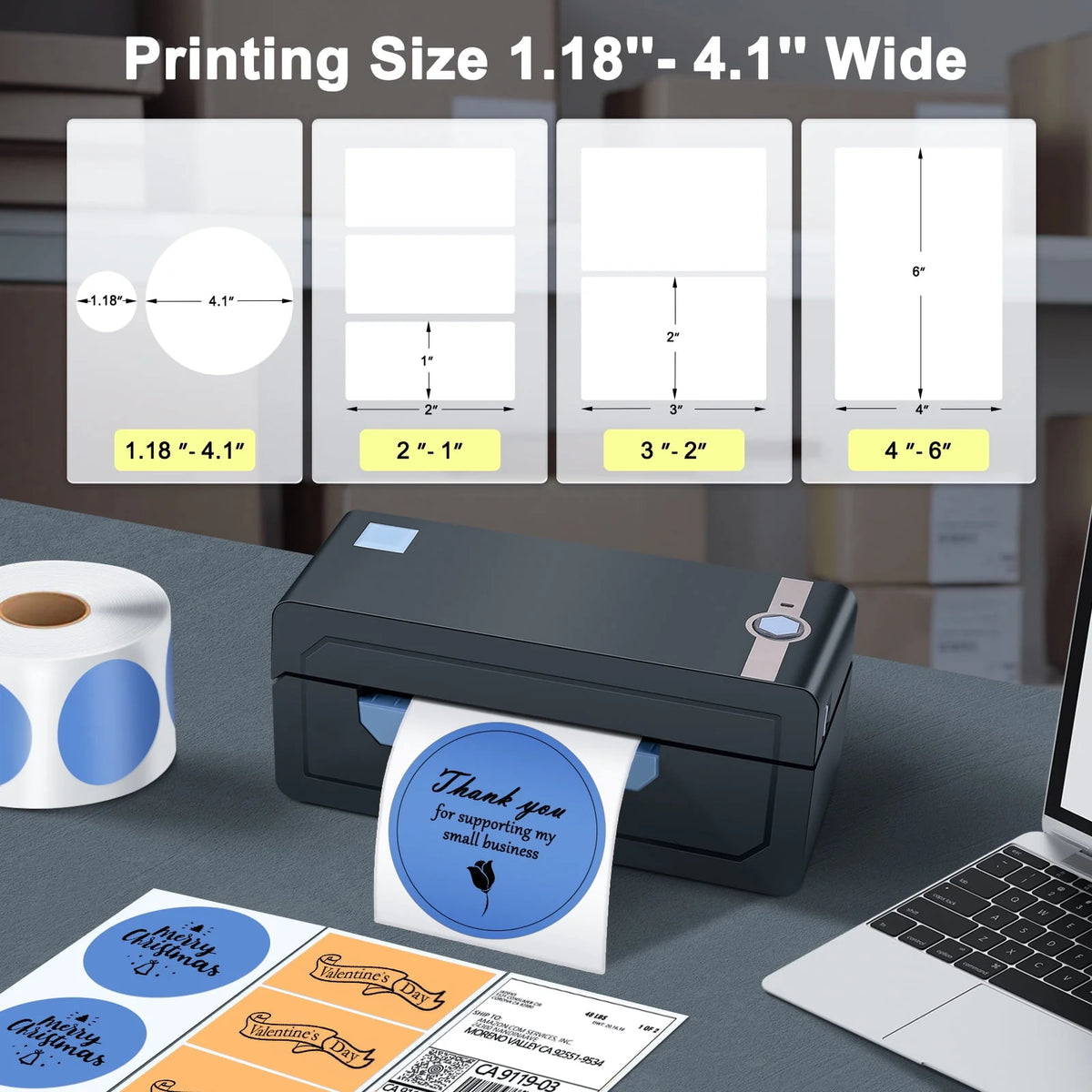 4''x6'' Bluetooth Thermal Label Printer H1561