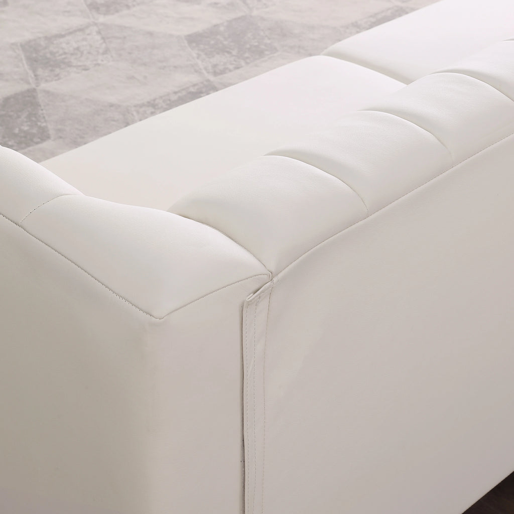 3 Seater PU Leather Sofa with 2 Pillows I5548