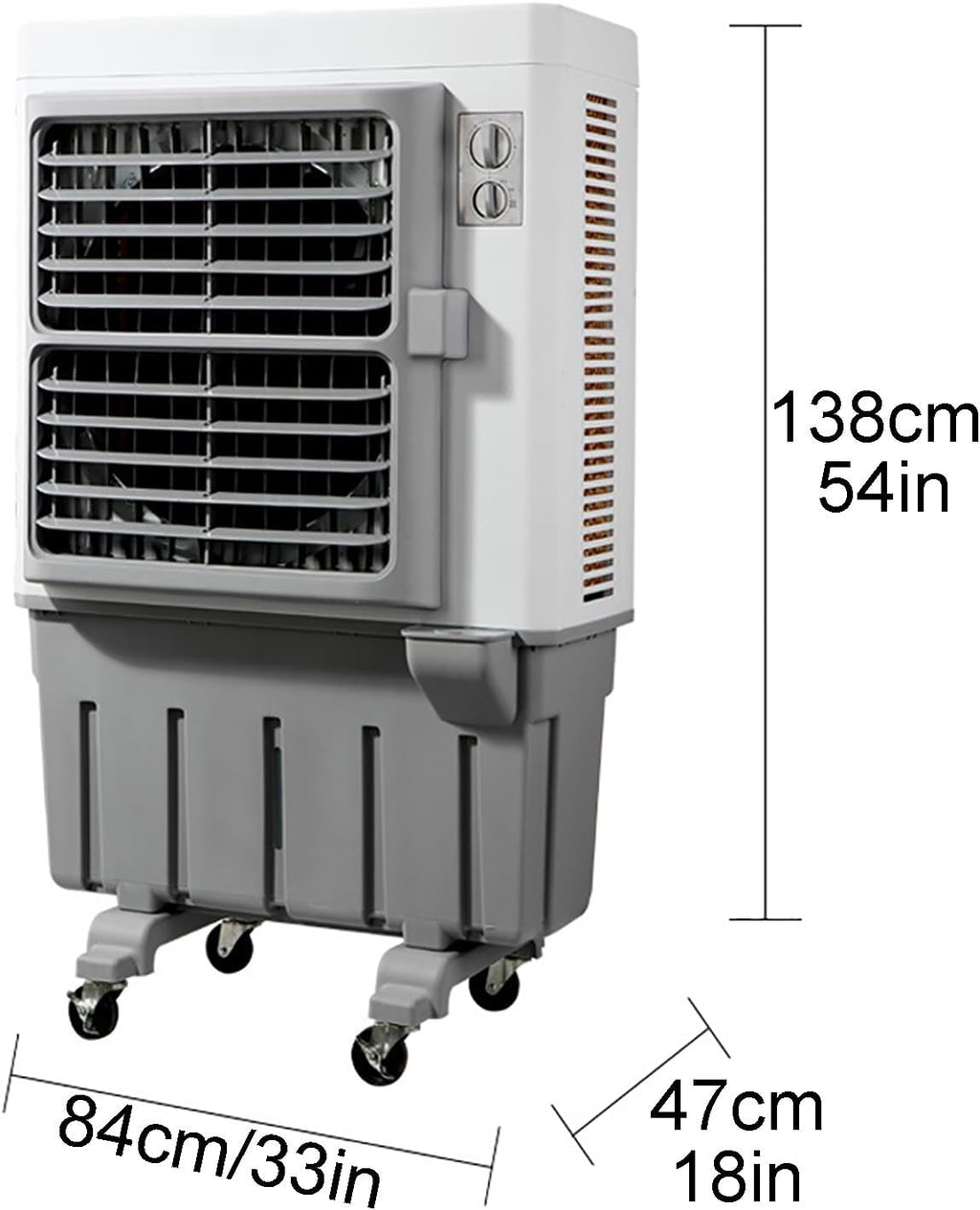 Commercial Evaporative Air Cooler Fan, 3-in-1 Swamp Cooler with 120L Water Tank, 3 Speeds U17836
