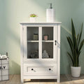 White Buffet Storage Cabinet with Glass Doors B1917