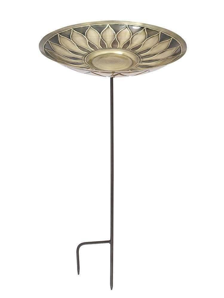 Brass Birdbath with Stake R692