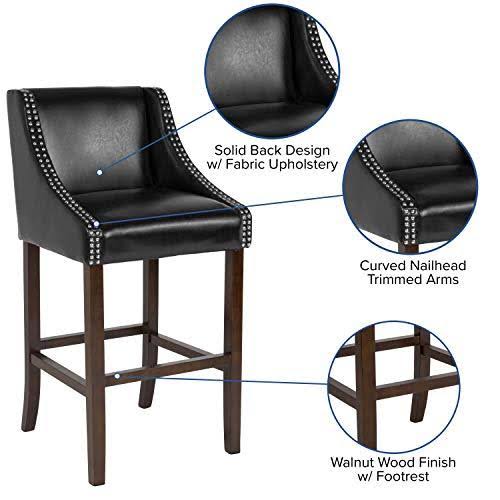 2 Pk. Walnut Barstool with Black Leather A625