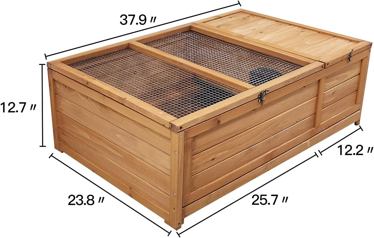 Wooden Tortoise House Large Tortoise Habitat Enclosure Cage with Removable Bottom X371439