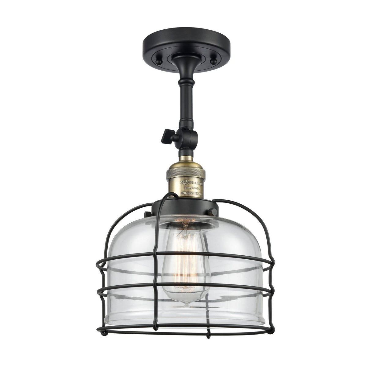 1 Light Semi-Flush Mount Black Antique Brass C33987