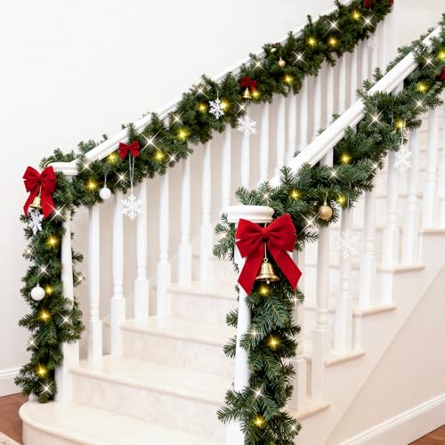 2 Pack 9FT Artificial Pre-lit Christmas Garland with Lights R288185