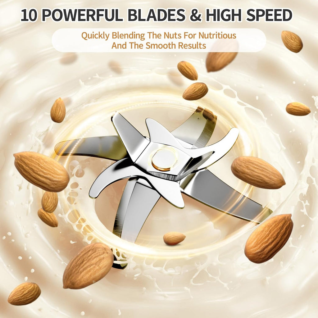 8 in 1 Nut Milk Maker, 40.58oz Soy Milk Maker with 10 Blades K761