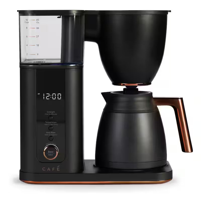10 Cup Matte Black Drip Coffee Maker with Thermal Carafe Y9150