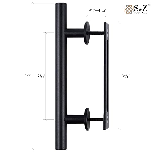20 in x 84 in Elephant Gray Solid Wood Barn Door with Sliding Door Hardware Kit W732
