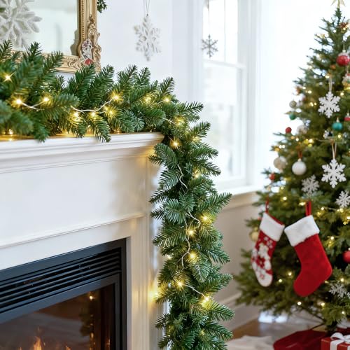 2 Pack 9FT Artificial Pre-lit Christmas Garland with Lights R288185