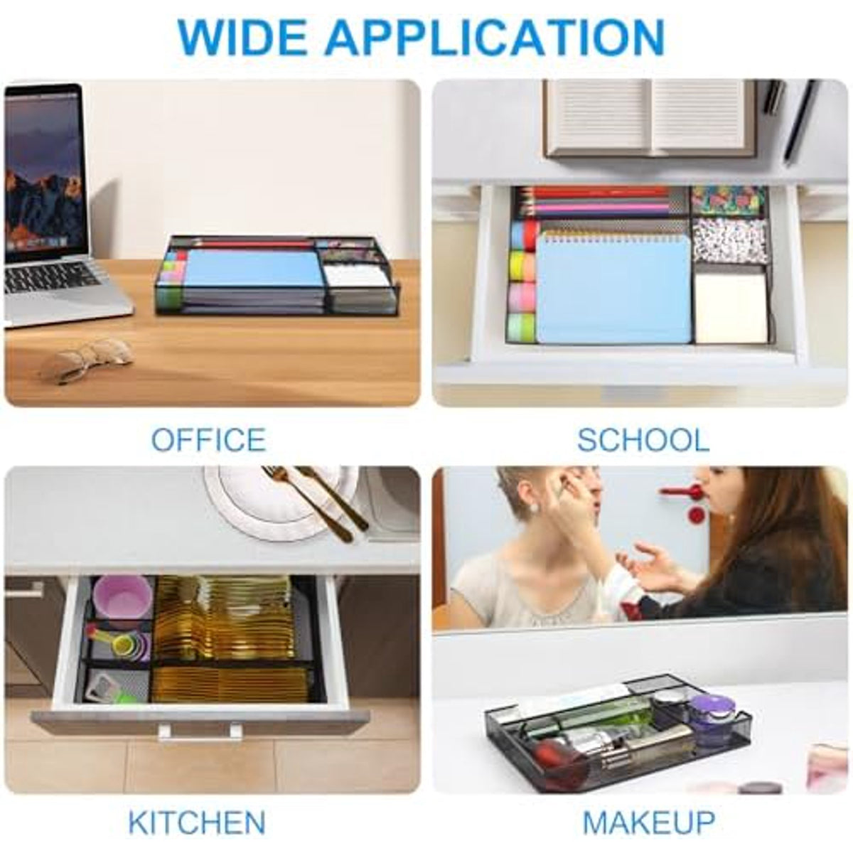 5 Grid Metal Mesh Drawer Organizer I709