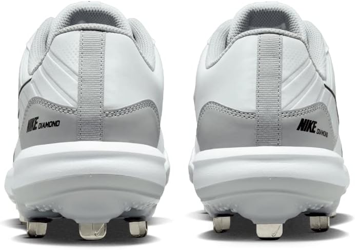 White Gray Size 8 Medium Baseball Cleats O9468