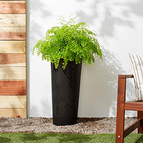 Black Tall Round Planter, 13 by 13 by 28-Inch R629764