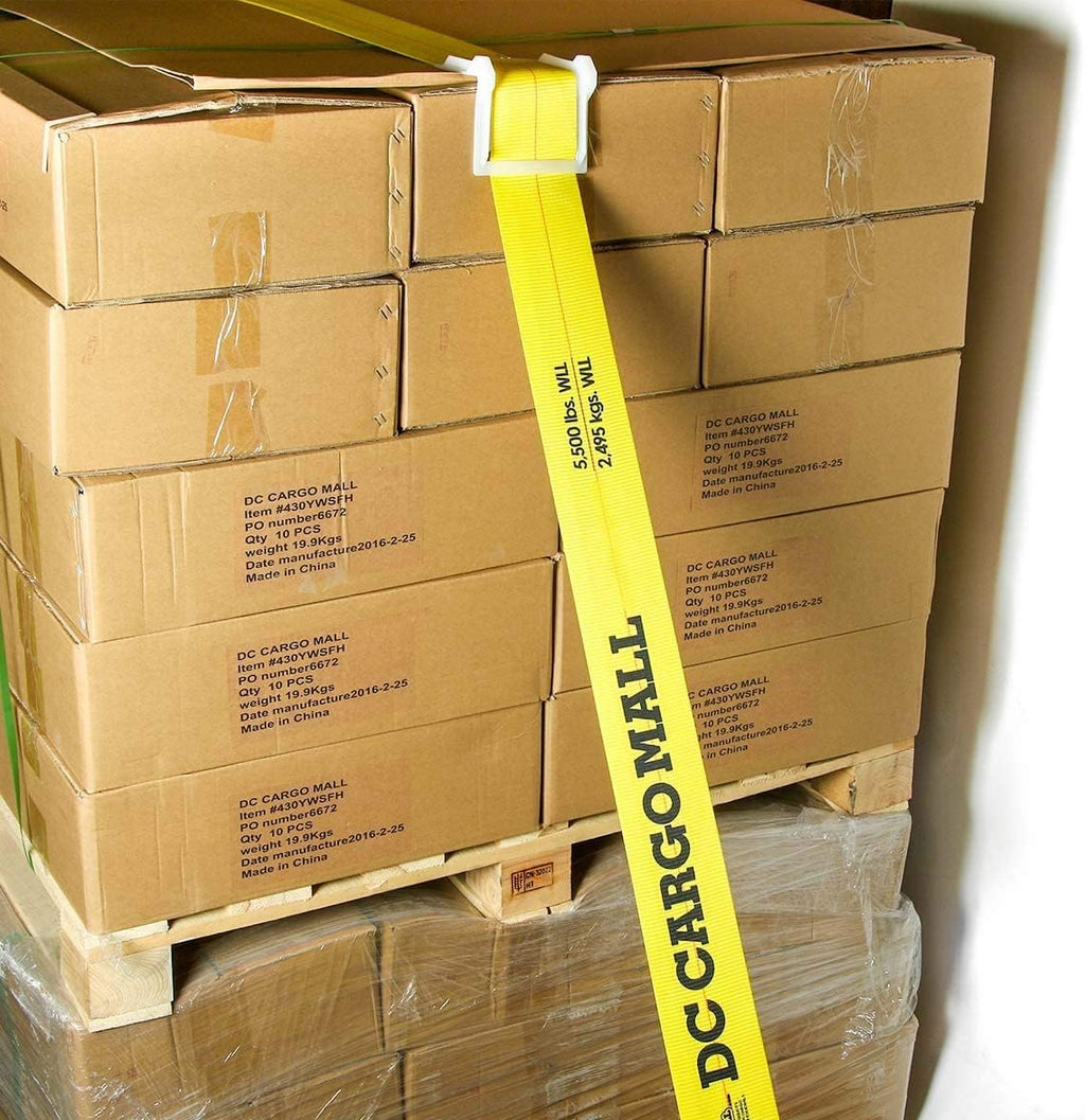 10 Winch Straps, 4 x30' Flatbed Trailer Tie Downs with Flat Hooks L6710