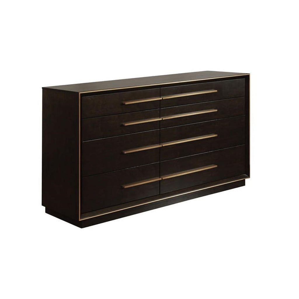 4-piece Wood California King Panel Bedroom Set in Brown and Gray V4142