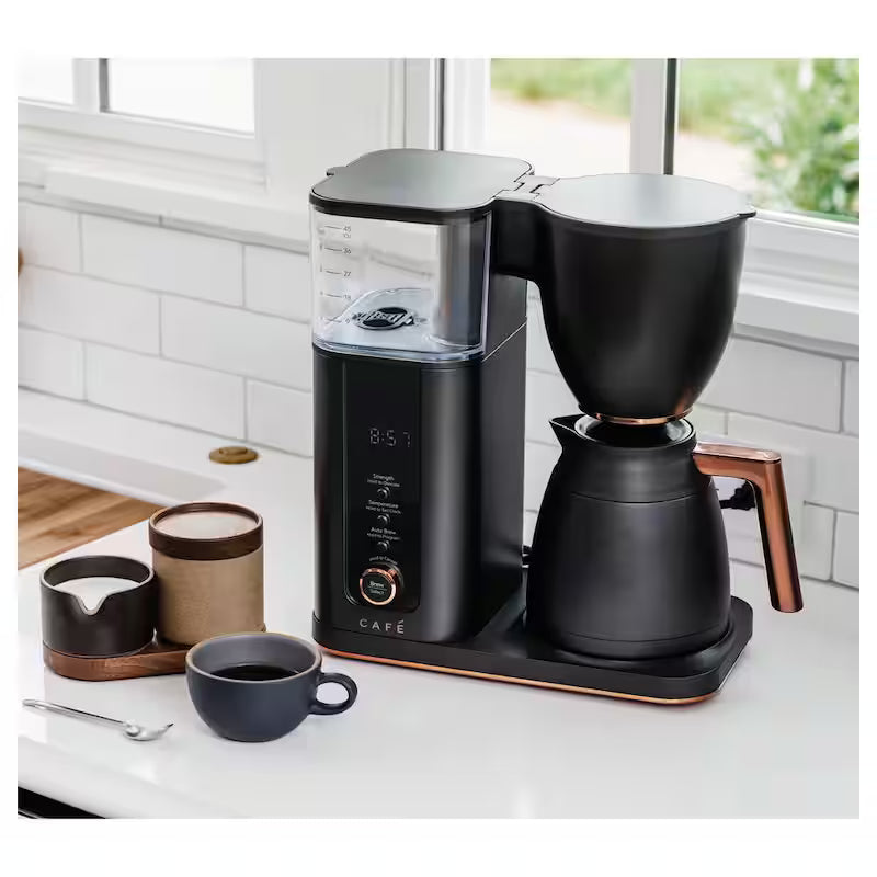 10 Cup Matte Black Drip Coffee Maker with Thermal Carafe Y9150