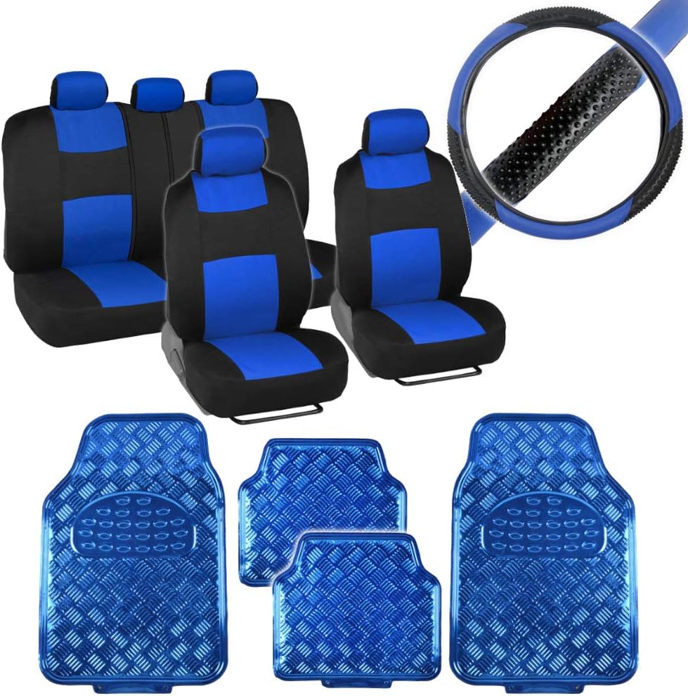 Car Seat Covers Full Set with Floor Mats and Steering Wheel Cover H179915