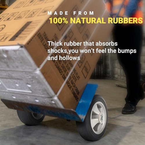 8" x 2" Flat Free Solid Rubber Tire and Wheel with 2" Offset Hub E700823