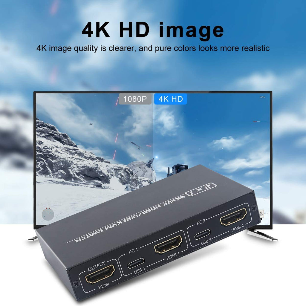 2 Port HDMI KVM Switch Box 4K V9061
