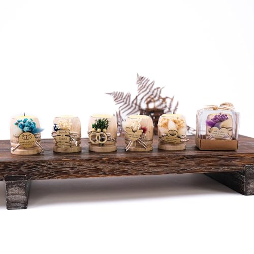 Dark Brown Wooden Cylinder Candle Holder L689744