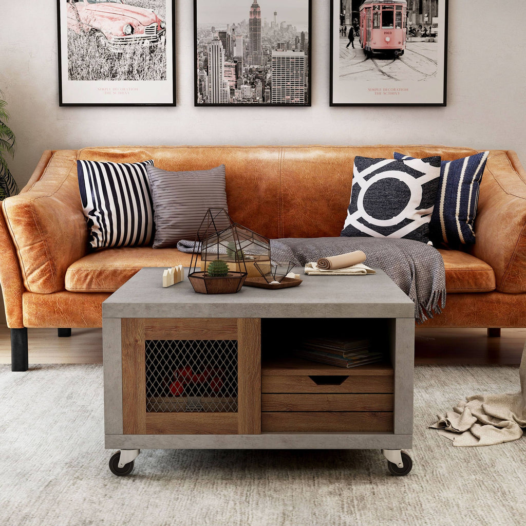 Industrial Multi-Storage Coffee Table V778222
