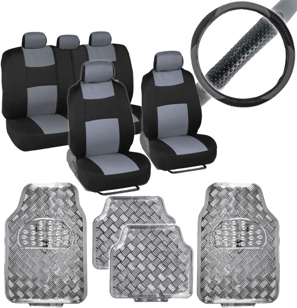 Car Seat Covers Full Set with Floor Mats and Steering Wheel Cover H179915