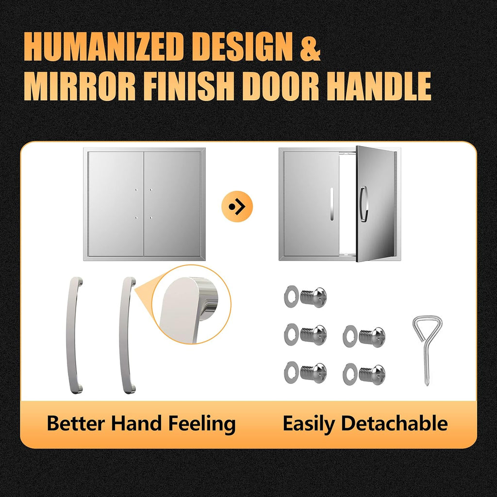 Double Stainless Steel BBQ Access Door Z36963