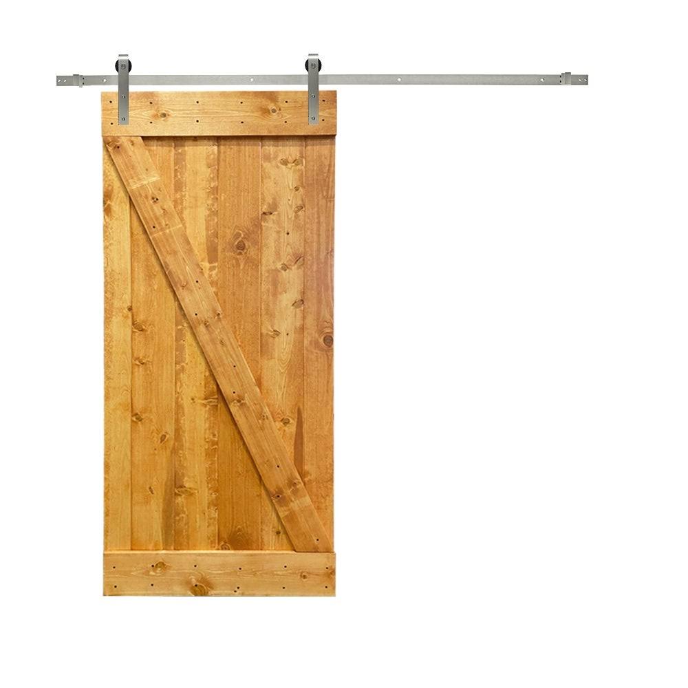 30 in. x 84 in. Ocean Blue Stained Wood Interior Sliding Barn Door with Hardware Kit G625