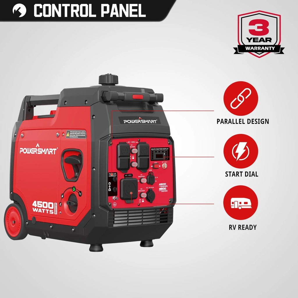 4500W Portable Inverter Gas Generator with Electric Start E358