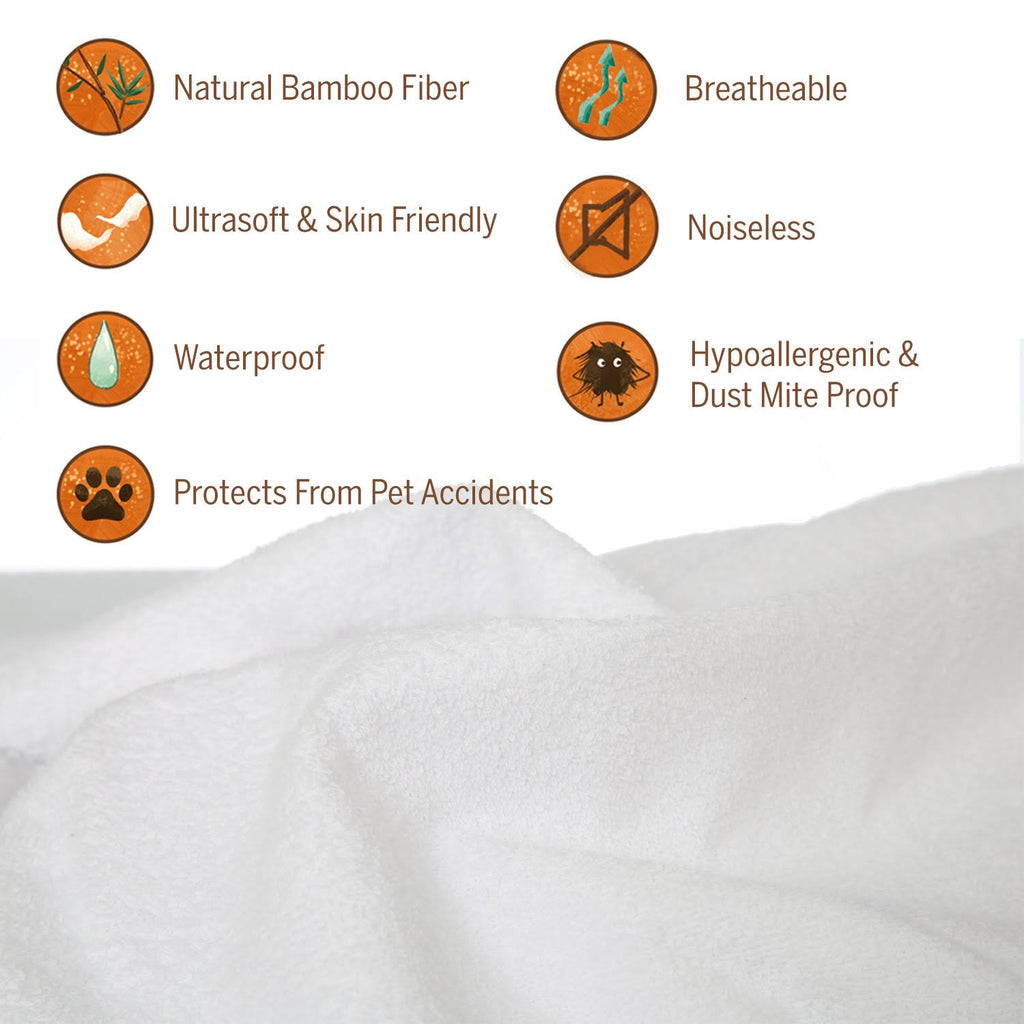 Bamboo Mattress Protector Split Cal King Waterproof F269