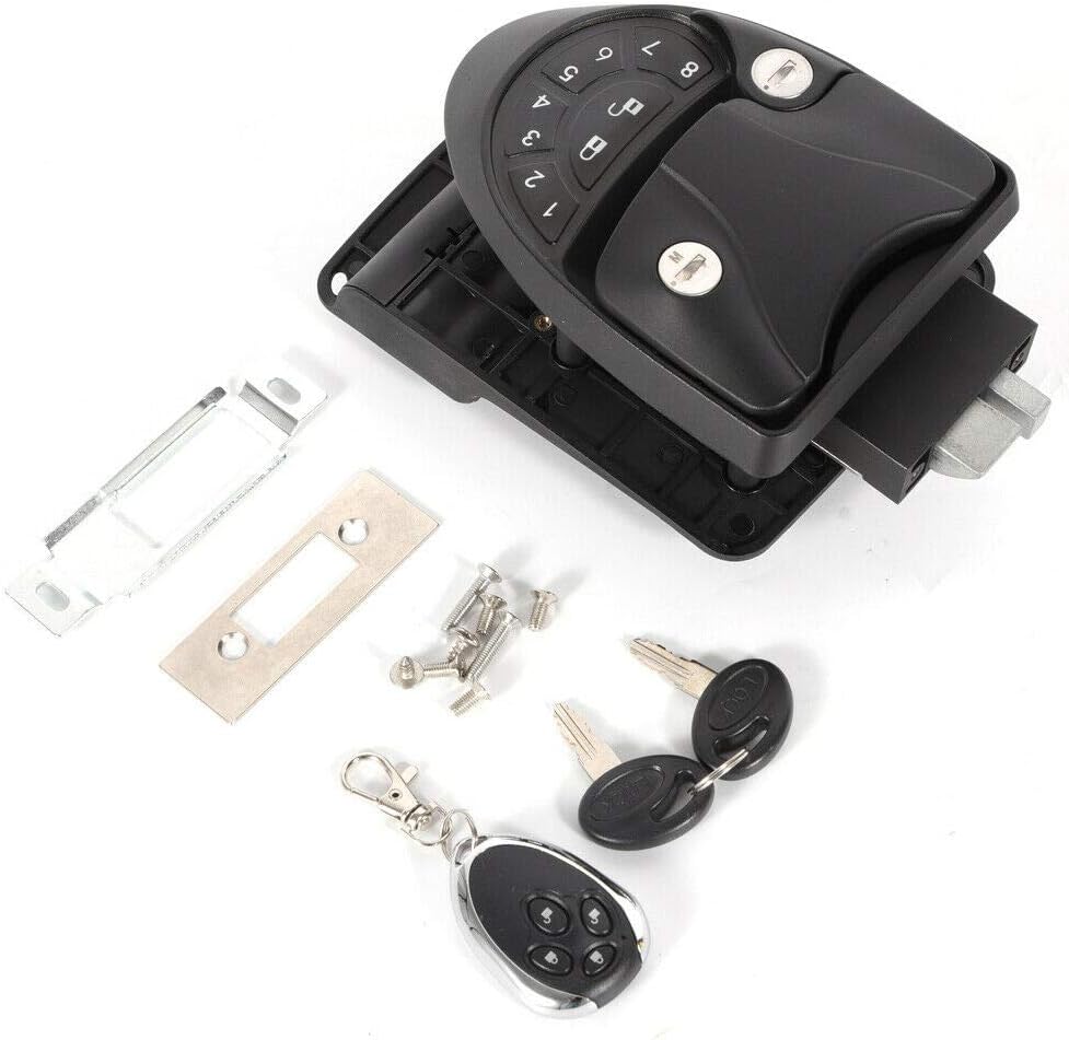 Keyless Entry Door Lock Latch Handle Knob Deadlock (Black) K755430