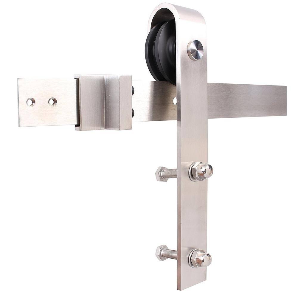 30 in. x 84 in. Ocean Blue Stained Wood Interior Sliding Barn Door with Hardware Kit G625