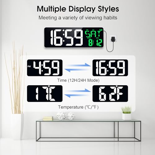 17 Inch Digital Wall Clock with Remote I18989