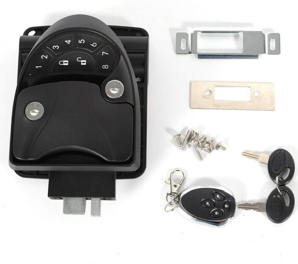 Keyless Entry Door Lock Latch Handle Knob Deadlock (Black) K755430