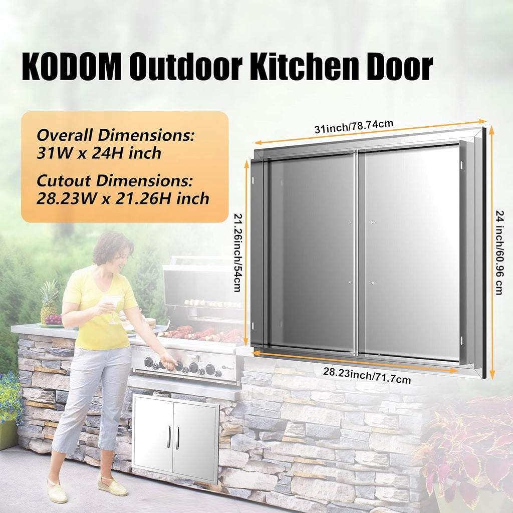 Double Stainless Steel BBQ Access Door Z36963