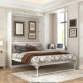 White Queen Size Murphy Wall Bed Cabinet Foldable Platform Bedframe R6080