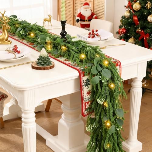 2 Pack 9FT Artificial Pre-lit Christmas Garland with Lights R288185