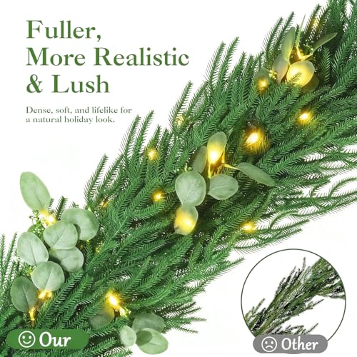 2 Pack 9FT Artificial Pre-lit Christmas Garland with Lights R288185