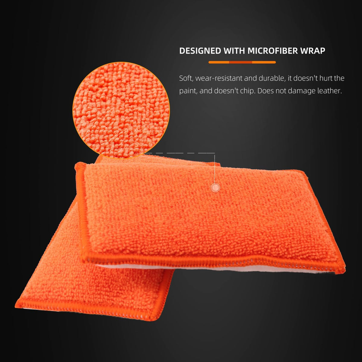 8Pcs Microfiber Car Wax Applicator Sponge, 6in x 3.3in x 0.8in B6139