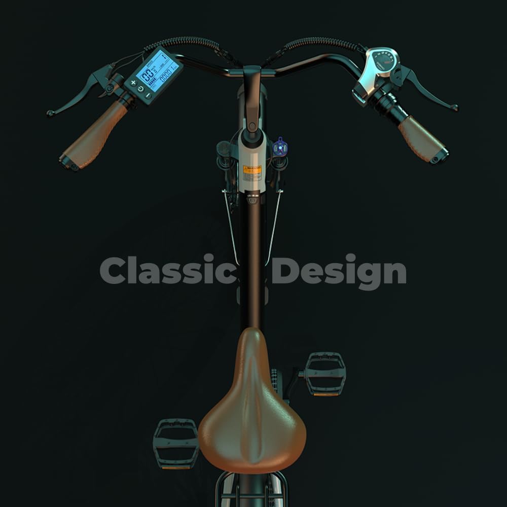 26" Step-Through Electric Bike, Top Speed 20MPH, Front Suspension, Mechanical Disc Brake E648276