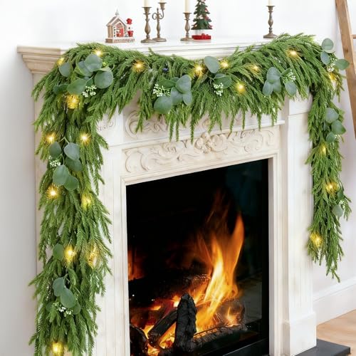 2 Pack 9FT Artificial Pre-lit Christmas Garland with Lights R288185