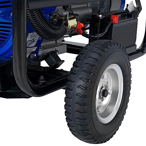 Blue Black Gas Powered Portable Generator 4400 Watt Electric Start S87023