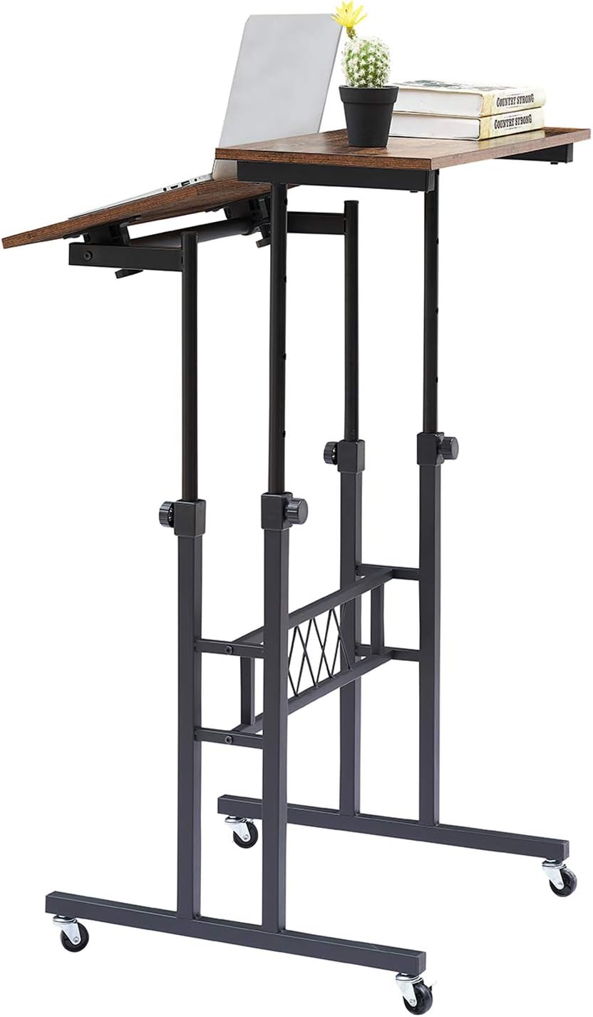 Black Wood Grain Adjustable Height Standing Desk Q96881