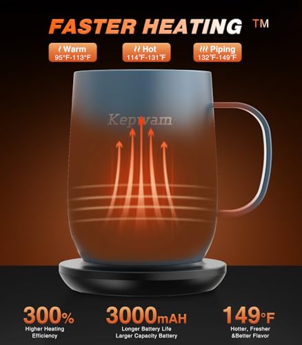 16oz Self Heating Coffee Mug with Temperature Control N95720