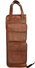 Leather Drumstick Bag Holds 10-12 Pairs Brown Z585404