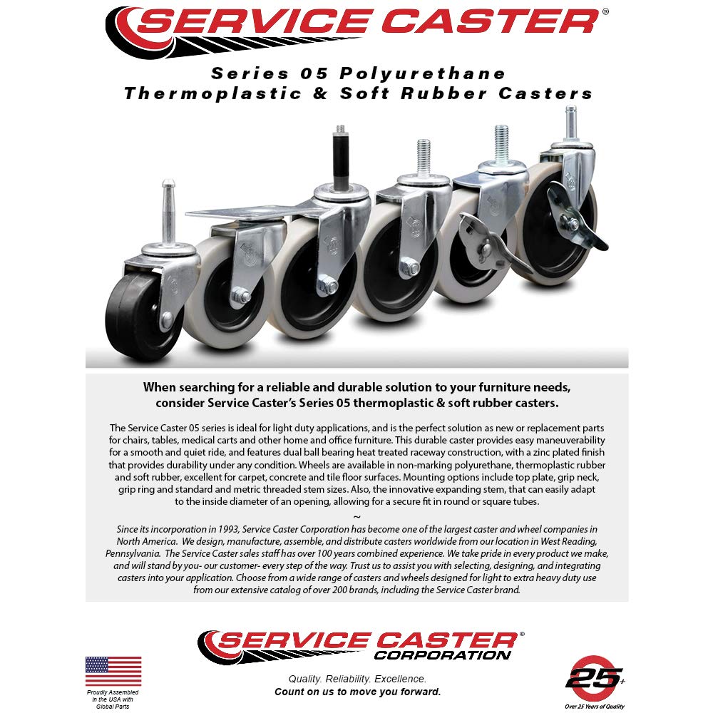 Set of 4 Non-Marking Cart Casters X375657