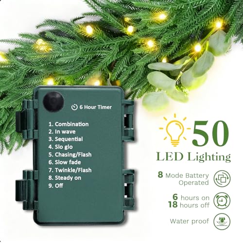 2 Pack 9FT Artificial Pre-lit Christmas Garland with Lights R288185